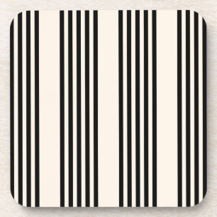 Black and beige five stripe pattern coaster
