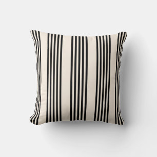 Black and beige five stripe pattern cushion