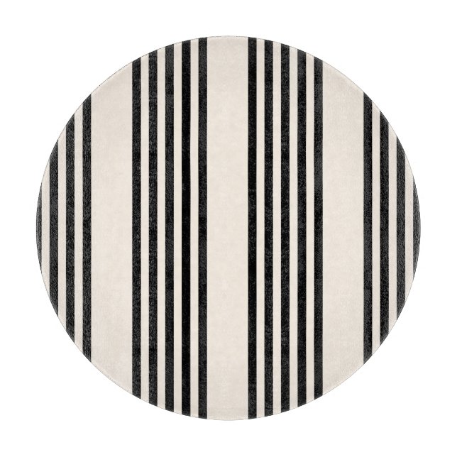 Black and beige five stripe pattern cutting board (Front)