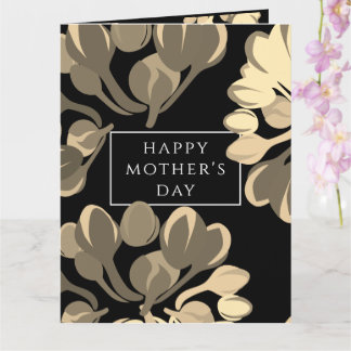 Black and Beige Floral Mother's Day Greeting Card