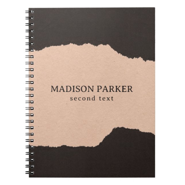 Black and Beige Paper  Notebook (Front)
