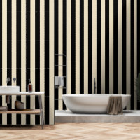 Black And Beige Ultra Wide 4 Inch Stripe