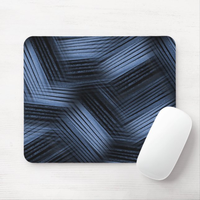Black and Blue Abstract Design Mouse Pad (With Mouse)