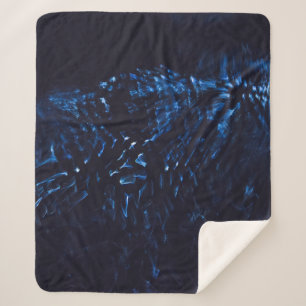 Black and blue abstract painting sherpa blanket