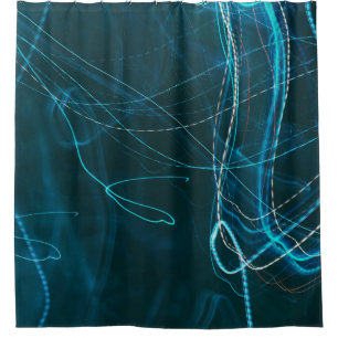 Black and blue abstract painting shower curtain