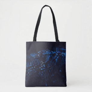 Black and blue abstract painting tote bag