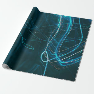 Black and blue abstract painting wrapping paper