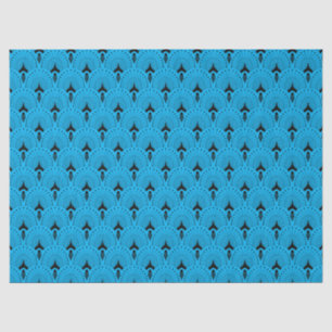 Black and blue art-deco pattern tissue paper