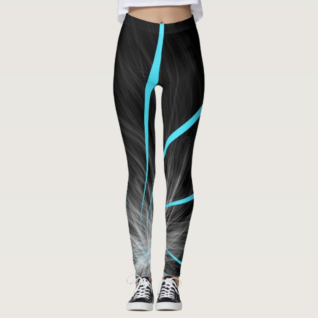 Black and Blue Atmosphere Leggings (Front)