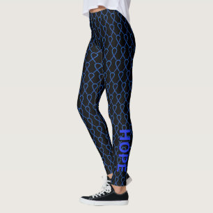 Black and Blue Awareness Ribbon Custom Leggings
