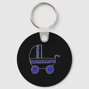 Black and Blue Baby Stroller. Key Ring