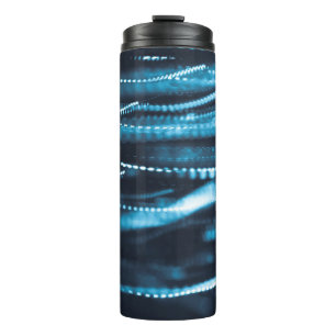Black and blue beaded necklace thermal tumbler