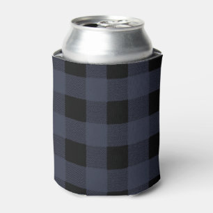 Black and Blue Buffalo Plaid Can Cooler