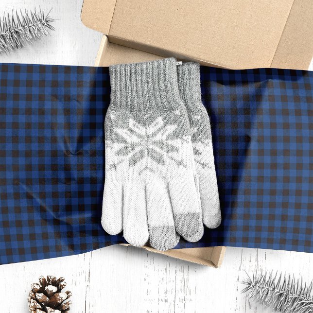 Black and Blue Buffalo Plaid Christmas Tissue Paper (Creator Uploaded)