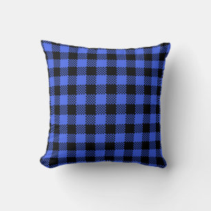 Black and Blue Buffalo Plaid Cushion