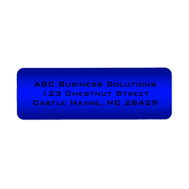 Black and Blue Business Return Address Sticker (Front)