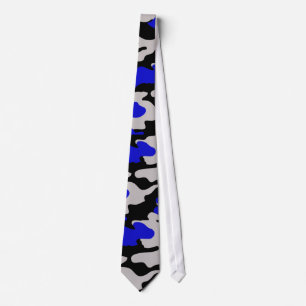 Black and Blue Camo Tie
