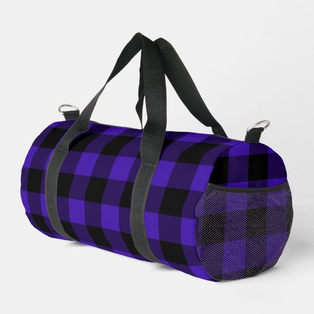 Black and Blue Check Duffle Bag (Right Corner)