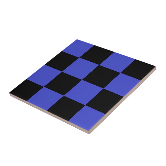 Black and Blue Check Pettern Ceramic Tile (Side)