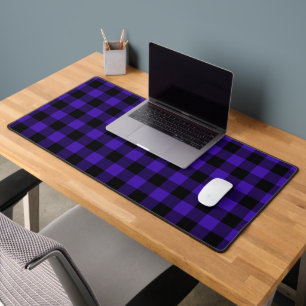 Black and Blue Checked Desk Mat