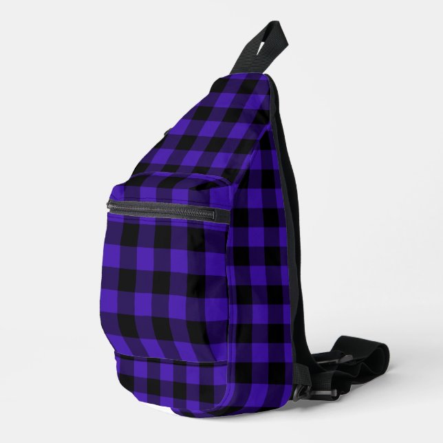 Black and Blue Chequered Sling Bag (Right Corner)