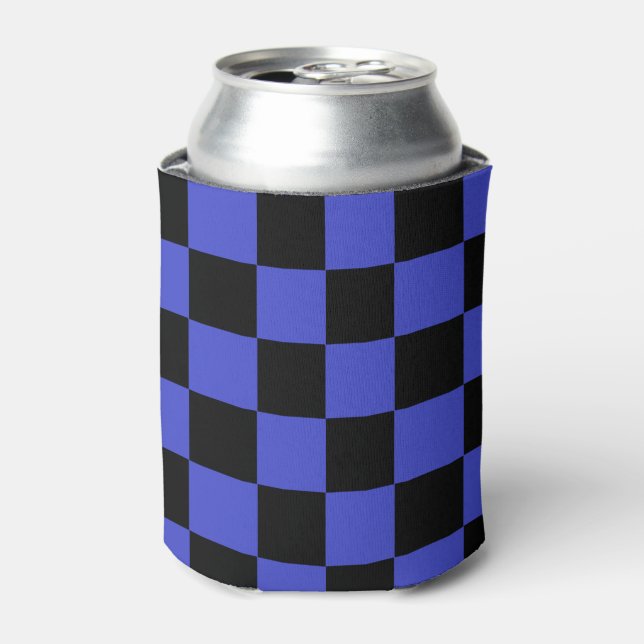 Black and Blue Chess Can Cooler (Can Front)