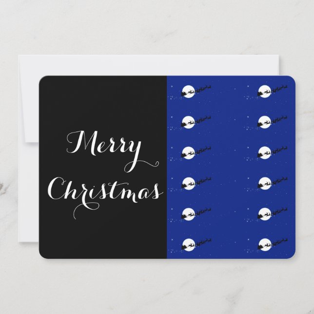 Black and blue christmas invitation card (Front)