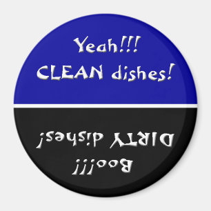 Black and Blue Clean/Dirty Dishwasher Magnet