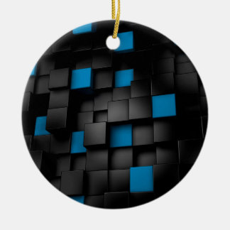 Black and Blue cubes Ceramic Tree Decoration