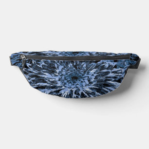 Black and Blue Dahlia Flower Bum Bags