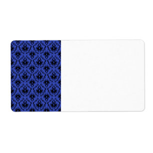 Black and Blue Damask Design Pattern.