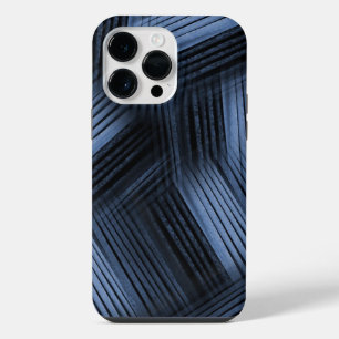 Black and Blue Diagonal Abstract iPhone 14 Pro Max Case