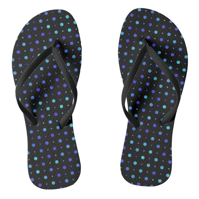 Black and Blue Dots Thongs (Footbed)