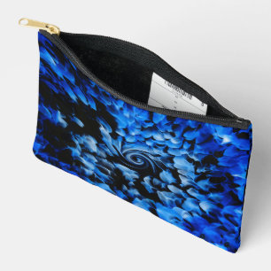 Black And Blue Glass Abstract Accessory Pouch