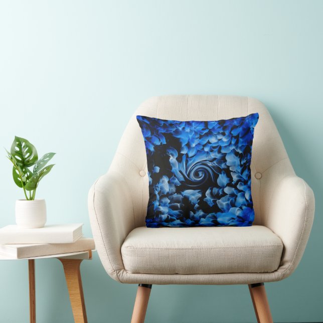 Black And Blue Glass Abstract Cushion (Chair)