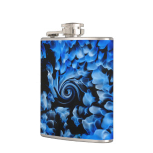 Black and Blue Glass Abstract Hip Flask