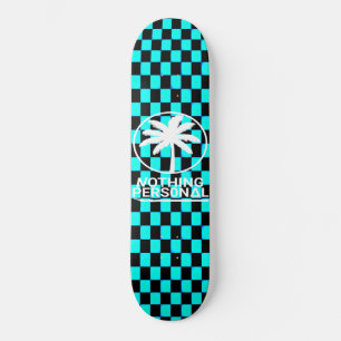 Black and Blue Gradient Chequered Skateboard