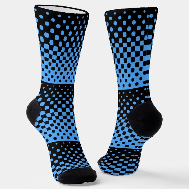 Black And Blue Graphic Gradient Socks (Angled)