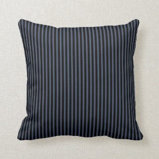 Black and Blue Grey Stripes Cushion