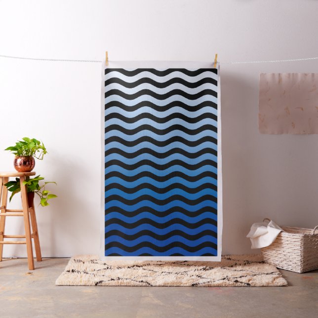 Black and Blue Hue Stripes Fabric (In Situ)
