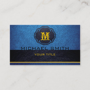 Black and Blue Leather Business Card
