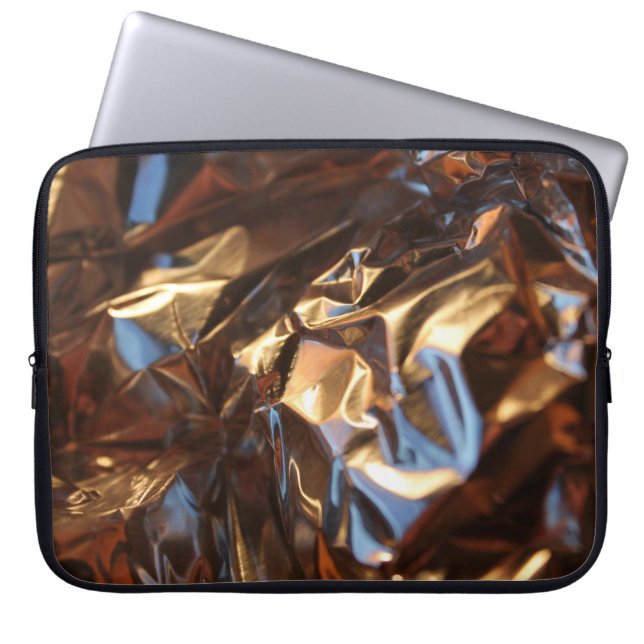 Black and blue leather jacket laptop sleeve (Front)