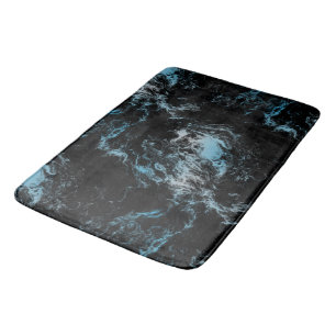 black and blue Marble abstract Bath Mat
