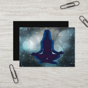 Black and Blue Meditation Yoga Business Cards