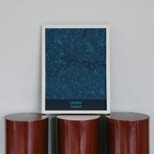 Black and Blue Minimalist London City Poster