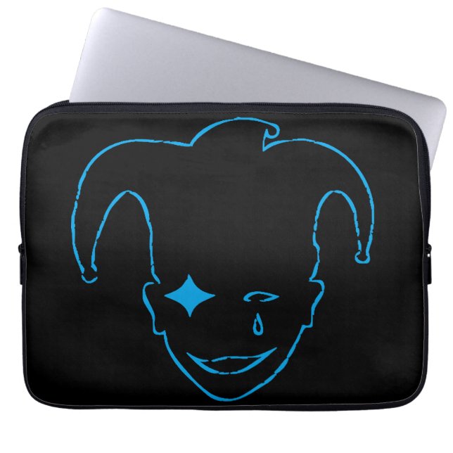 Black And Blue MTJ Laptop Sleeve (Front)