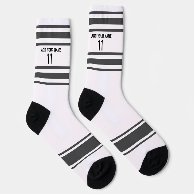 Black and blue & orange - Name Number Socks (Right)