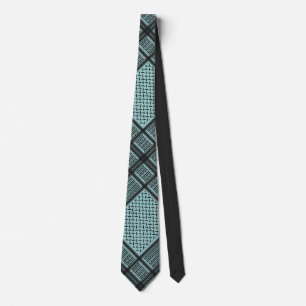 Black and BLUE Palestine keffiyeh Tie