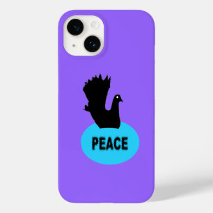Black and Blue Peace Dove Case-Mate iPhone 14 Case