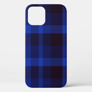 Black and Blue Plaid iPhone 12 Case